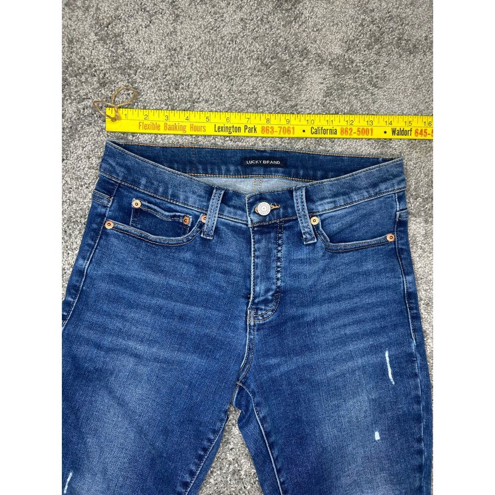 Lucky Brand Jeans Size 8/29 Distressed Soft Frayed Edges Mid Rise Skinny - Picture 9 of 10